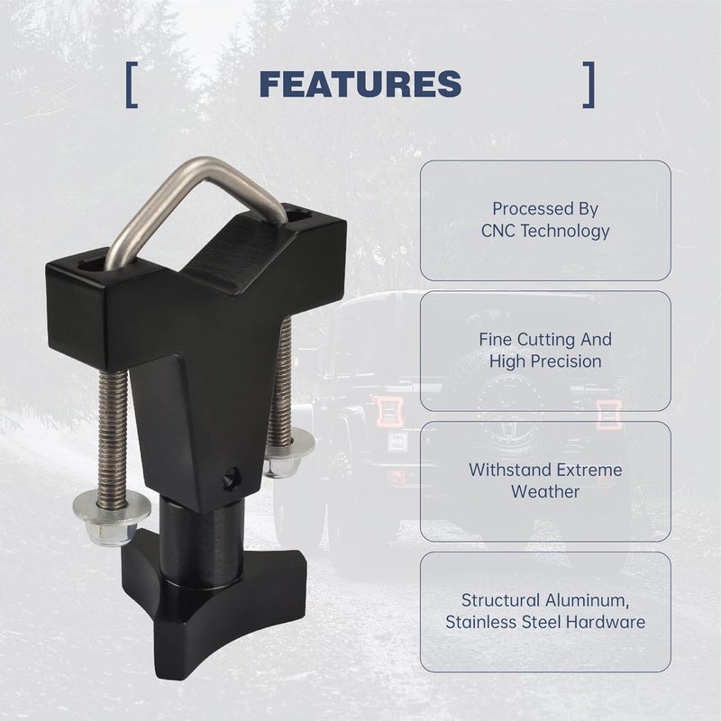 BATONECO High Lift Jack Mount, Hi Lift Jack Tube Mount 1-2.5" Round/Square Tubing Adjustable High Lift Jack Mounting Brackets Compatible with Universal Vehicle Front Bumper Bull Bars - Image 3